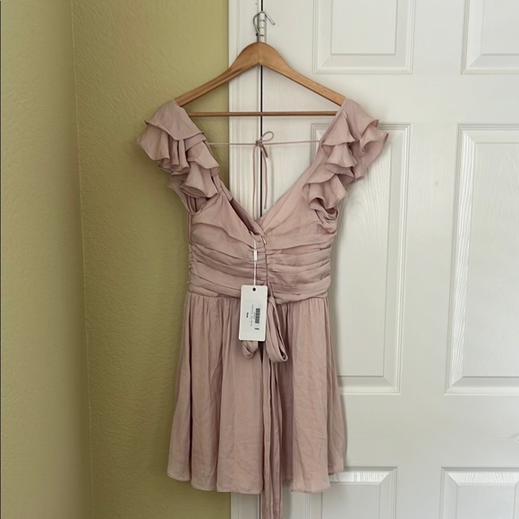 Pink Ruffled Women's Dress - Picture 2 of 5